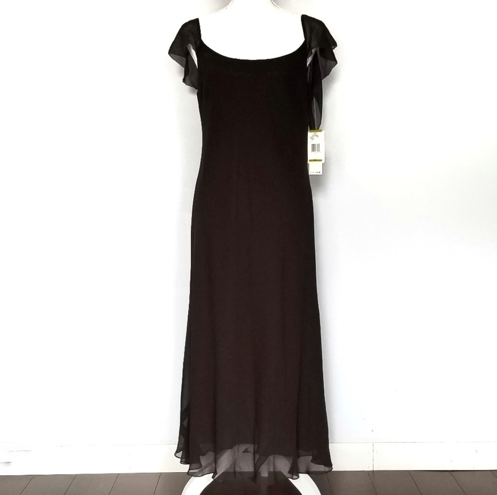 Jones New York silk chocolate brown dress